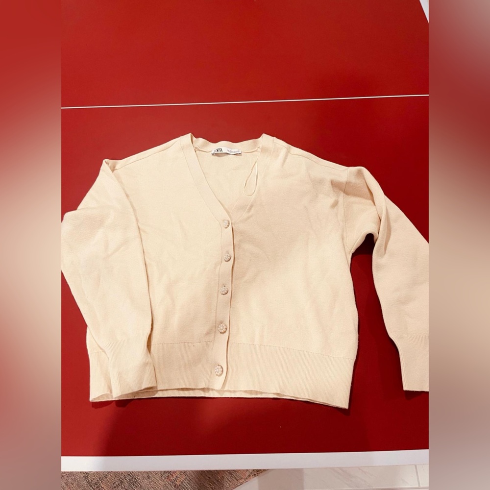 Zara zacket baby yellow warm with pearl buttons